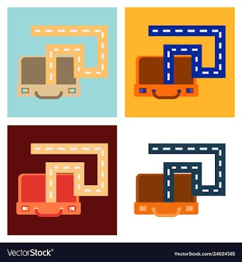 Traveksuitcase for camping tourism cartoon of vector image