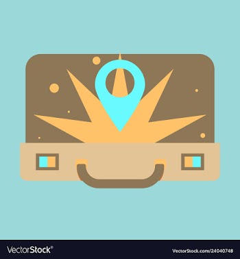 Traveksuitcase for camping tourism cartoon of vector image