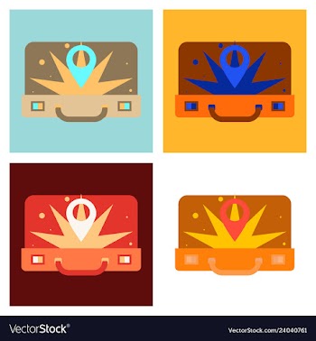 Traveksuitcase for camping tourism cartoon of vector image