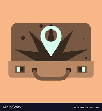 Traveksuitcase for camping tourism cartoon of vector image