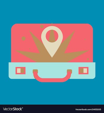 Traveksuitcase for camping tourism cartoon of vector image
