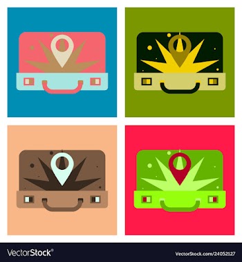 Traveksuitcase for camping tourism cartoon of vector image
