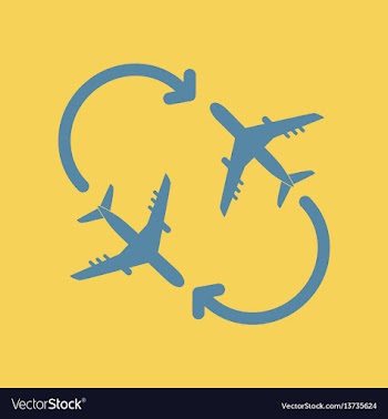 Travel airplane aircraft route vector image