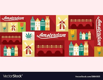 Travel and tourism design elements - Amsterdam vector image