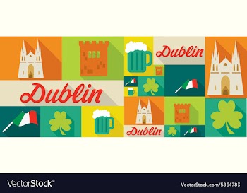 Travel and tourism icons Dublin vector image