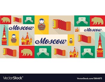 Travel and tourism icons Moscow vector image