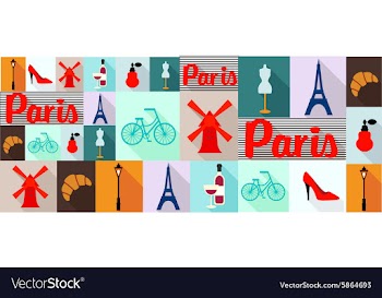 Travel and tourism icons Paris vector image