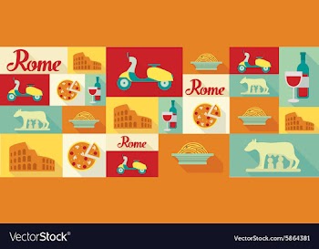 Travel and tourism icons Rome vector image