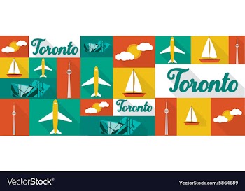 Travel and tourism icons Toronto vector image