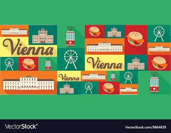 Travel and tourism icons Vienna vector image