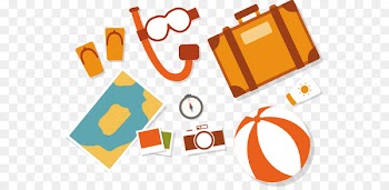 Travel Baggage Tourism - Camera and volleyball 