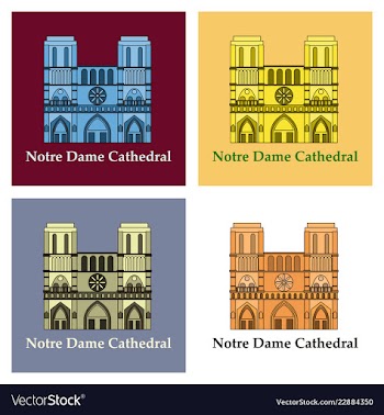 Travel banner or logo the famous cathedral of vector image