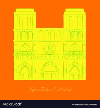 Travel banner or logo the famous cathedral of vector image