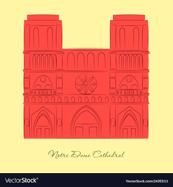 Travel banner or logo the famous cathedral of vector image