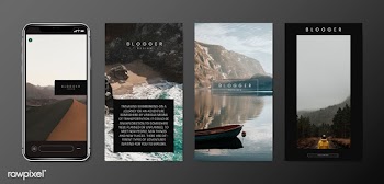 Travel blog template on phone screen | Free stock vector - 575177