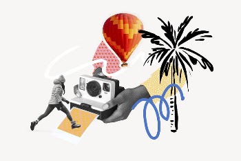 Travel blogger, online influencer remix | Free Photo - rawpixel