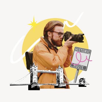 Travel blogger taking photo remix | Free Photo - rawpixel