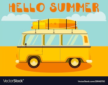 travel car hello summer vacation trip retro