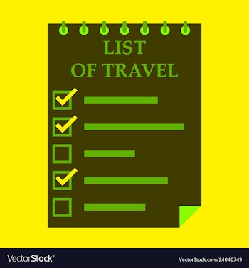 Travel checklist at white background lines with vector image