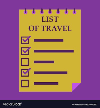 Travel checklist at white background lines with vector image
