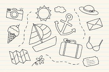 Travel doodle icons illustration | Free stock vector - 936682