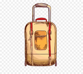 Travel, Drawing, Suitcase, Bag, Yellow PNG