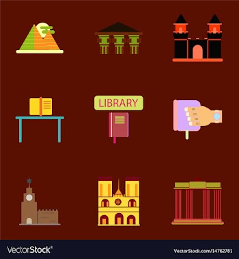 Travel famous monuments of world history book vector image
