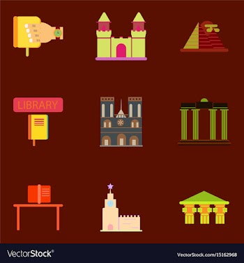 Travel famous monuments of world history book vector image