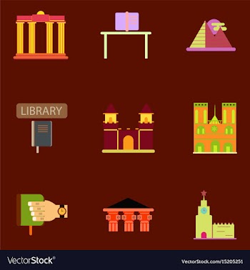 Travel famous monuments of world history book vector image