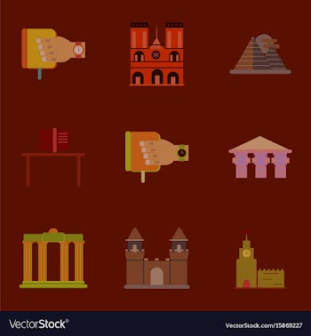 Travel famous monuments of world history book vector image