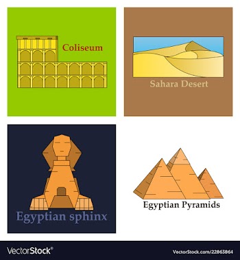 Travel journey concept famous monuments of world vector image