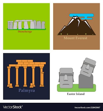 Travel journey concept famous monuments of world vector image