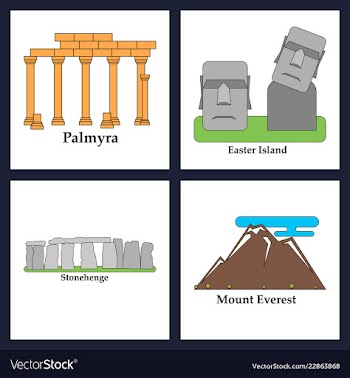 Travel journey concept famous monuments of world vector image