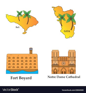 Travel journey concept famous monuments of world vector image
