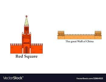 Travel journey concept famous monuments of world vector image
