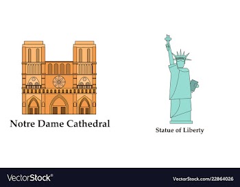 Travel journey concept famous monuments of world vector image