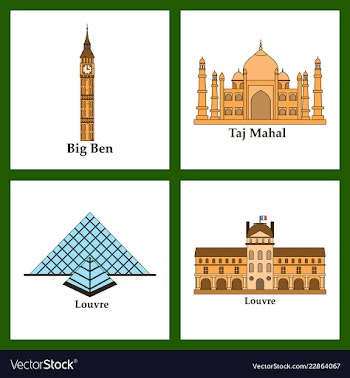 Travel journey concept famous monuments of world vector image