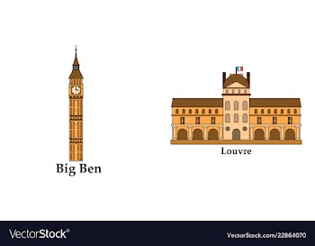 Travel journey concept famous monuments of world vector image