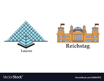 Travel journey concept famous monuments of world vector image