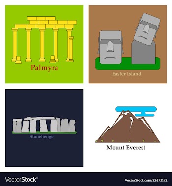 Travel journey concept famous monuments of world vector image