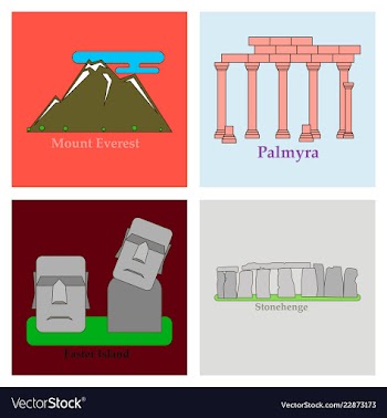 Travel journey concept famous monuments of world vector image