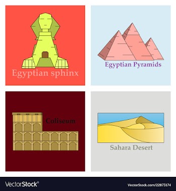 Travel journey concept famous monuments of world vector image