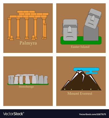 Travel journey concept famous monuments of world vector image