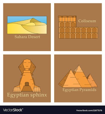 Travel journey concept famous monuments of world vector image