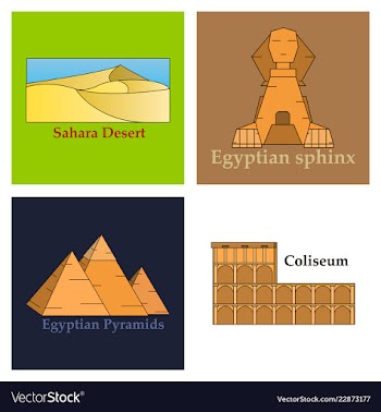 Travel journey concept famous monuments of world vector image
