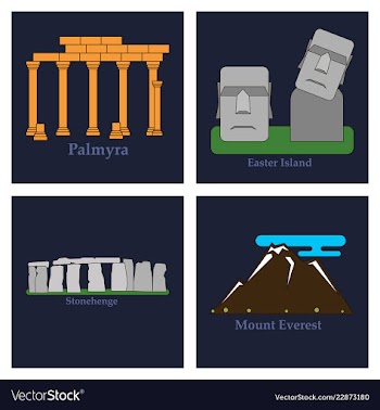 Travel journey concept famous monuments of world vector image