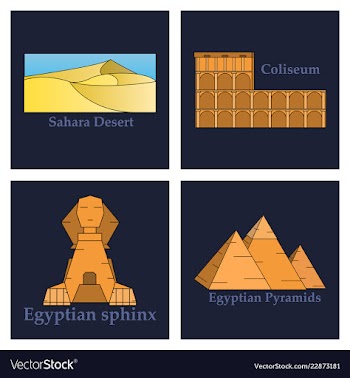Travel journey concept famous monuments of world vector image