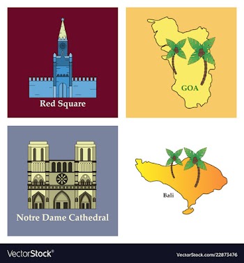 Travel journey concept famous monuments of world vector image