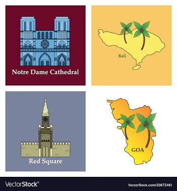 Travel journey concept famous monuments of world vector image