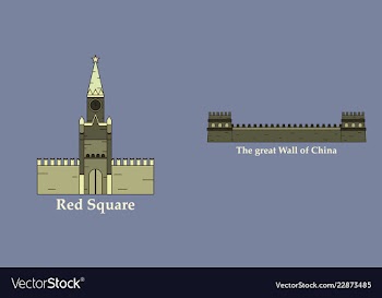 Travel journey concept famous monuments of world vector image